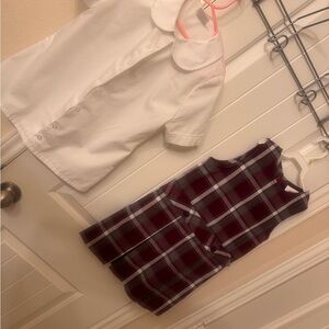 Plaid Kids Formal Dress with White Blouse